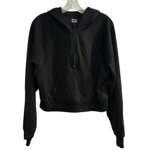 PAC 1980 Unisex Black‎ Half Zip Pullover Hoodie Medium